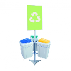 Support de recyclage 3 flux 42 L avec signalétique Support de recyclage 3 flux 42 L avec signalétique