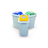 Support de recyclage 3 flux 95 L