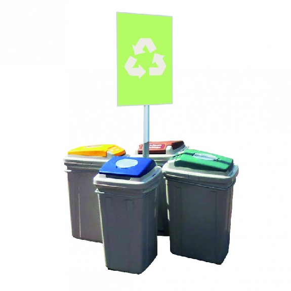 95-l-4-Flow-Beutelhalter mit Eco-Deckel und Beschilderung 95-l-4-Flow-Beutelhalter mit Eco-Deckel und Beschilderung-Beschreibung lesen