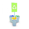 Portasacco Eco-lid 95 L 3 portate con segnaletica