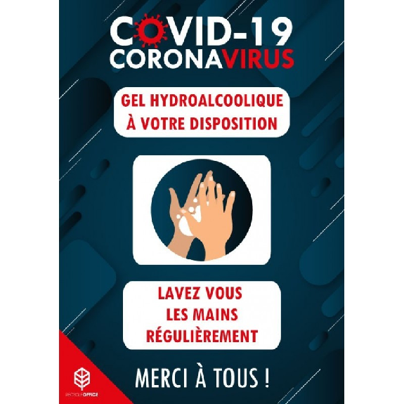 GEL HYDROALCOOLIQUE - Adhésif format A4 (x5) GEL HYDROALCOOLIQUE - Adhésif format A4 (x5)-Lire la description