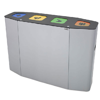 Colector de residuos 4 flujos 50 L con soporte para sacos-Leer más
