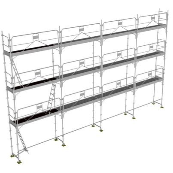 ECHAFAUDAGE FACADIER DE 104M2 DUO 45 AVEC GARDE CORPS DE SECURITE-Lire la description