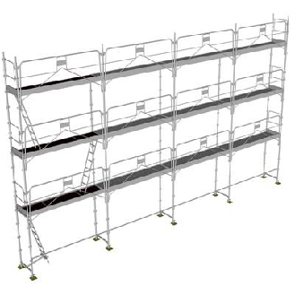 ECHAFAUDAGE FACADIER DE 104M2 DUO 45 AVEC GARDE CORPS DE SECURITE-Lire la description