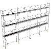 ECHAFAUDAGE FACADIER DE 104M2 DUO 45 AVEC GARDE CORPS DE SECURITE