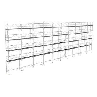 ECHAFAUDAGE FACADIER DE 310M2 DUO 45 AVEC GARDE CORPS DE SECURITE-Lire la description