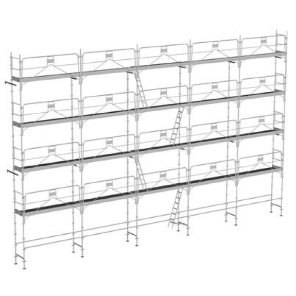 ECHAFAUDAGE FACADIER DE 160M2 DUO 45 AVEC GARDE CORPS DE SECURITE-Lire la description