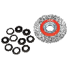 Brosse metallique pour touret diametre 200mm avec 5 bagues, PRBRTM200R5