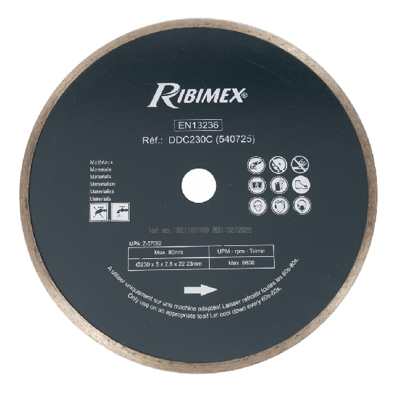 Lama diamantata RIBIMEX DDC115C per tagli puliti e precisi su piastrelle in ceramica, marmo, granito e pietre naturali-Leggi tutto