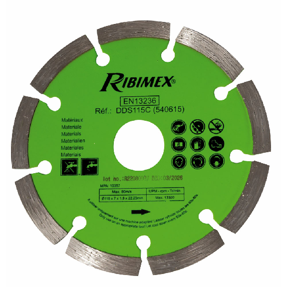 Disque Diamante a Segment 115/C, DDS115C-Lire la description