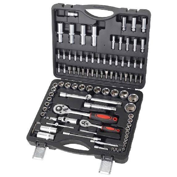 Coffret cles a douilles PRO chrome vanadium 94 pieces, PRKOUT94-M-Lire la description