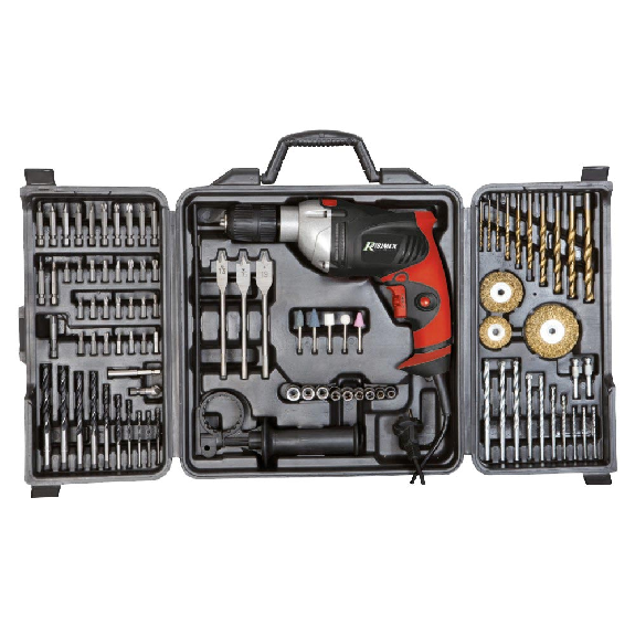 Coffret Perceuse 92 pieces 810 W, PRKIT92FP-Lire la description
