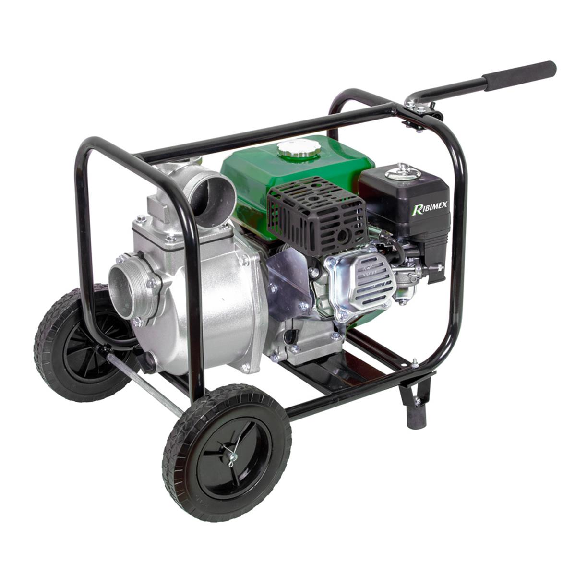 Motopompe thermique essence eaux claires 6 hp 212 cc 60m3 par heure sur roues, PRMPC212-60-Lire la description