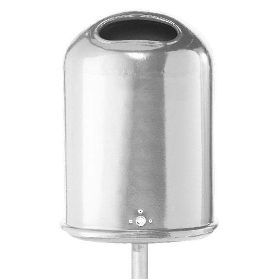 Schake Abfallbehälter oval montiert mit Standpfosten Ø60x1300mm 27l Volumen feuerverzinkt Schake Abfallbehälter oval montiert mit Standpfosten Ø60x1300mm 27l Volumen feuerverzinkt-Beschreibung lesen