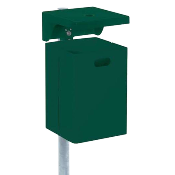 Récipient de déchets rectangulaires 40L avec toit, rail et clé, y compris Ascher revêtu Ral6005-Leer más