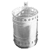 Schake Abfallbehälter montiert mit Standpfosten Ø60x1300mm 35l Volumen beschichtet in DB703 Schake Abfallbehälter montiert mit Standpfosten Ø60x1300mm 35l Volumen beschichtet in DB703