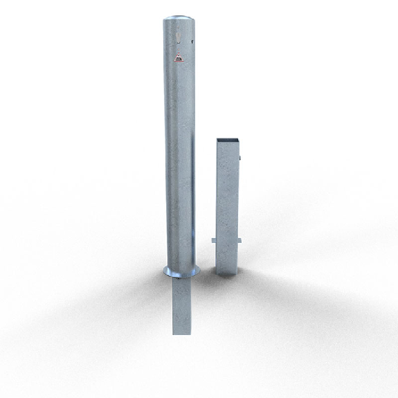 Schake Absperrpfosten herausnehmbar aus Stahlrohr verzinkt Ø108x2,9mm mit Profilzylinder und Stahlkappe 900mm Überflur Schake Absperrpfosten herausnehmbar aus Stahlrohr verzinkt Ø108x2,9mm mit Profilzylinder und Stahlkappe 900mm Überflur-Beschreibung lesen