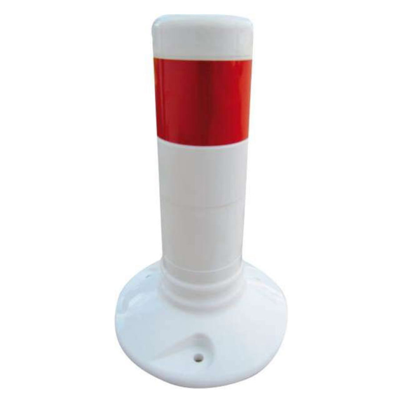 Schake Flexipfosten Ø80mm in weiß mit rot reflektierenden Streifen und Dübelbefestigung aus PUR 300mm hoch Schake Flexipfosten Ø80mm in weiß mit rot reflektierenden Streifen und Dübelbefestigung aus PUR 300mm hoch-Beschreibung lesen