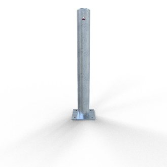 Schake Absperrpfosten ortsfest für Dübelbefestigung aus Stahlrohr verzinkt Ø108x2,9mm mit Stahlkappe 900mm Überflur-Beschreibung lesen