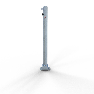 Schake Absperrpfosten umlegbar mit Dübelbefestigung für Vorhängeschloss aus Stahlrohr verzinkt Ø60x2,5mm mit Stahlkappe 900mm Überflur-Beschreibung lesen