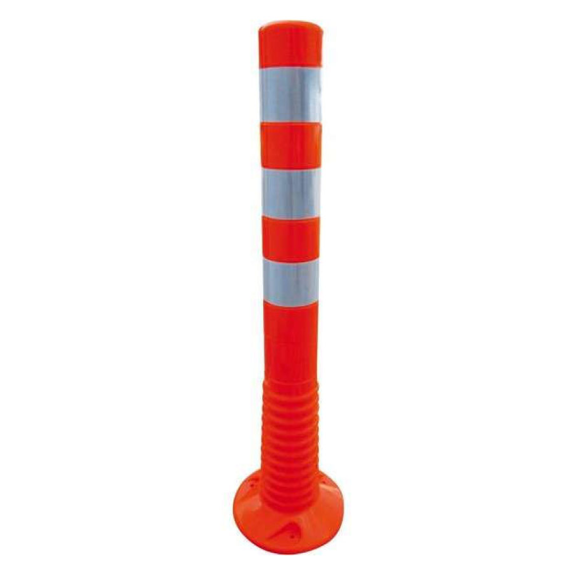 Schake Flexipfosten Ø80mm in rot mit weiß reflektierenden Streifen und Dübelbefestigung aus PUR 750mm hoch Schake Flexipfosten Ø80mm in rot mit weiß reflektierenden Streifen und Dübelbefestigung aus PUR 750mm hoch-Beschreibung lesen