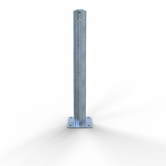 Schake Absperrpfosten ortsfest für Dübelbefestigung mit Bodenplatte aus Stahlrohr verzinkt Ø102x2,9mm mit Stahlkappe 900mm Überflur Schake Absperrpfosten ortsfest für Dübelbefestigung mit Bodenplatte aus Stahlrohr verzinkt Ø102x2,9mm mit Stahlkappe 900mm Überflur-Beschreibung lesen