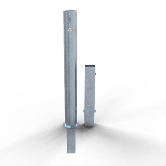 Schake Absperrpfosten herausnehmbar aus Stahlrohr verzinkt Ø102x2,9mm mit Profilzylinder und Stahlkappe 900mm Überflur-Beschreibung lesen