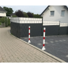 Schake Absperrpfosten umlegbar zum Einbetonieren aus Stahlrohr verzinkt Ø60x2,5mm mit Dreikantverschluss und Stahlkappe 900mm Überflur