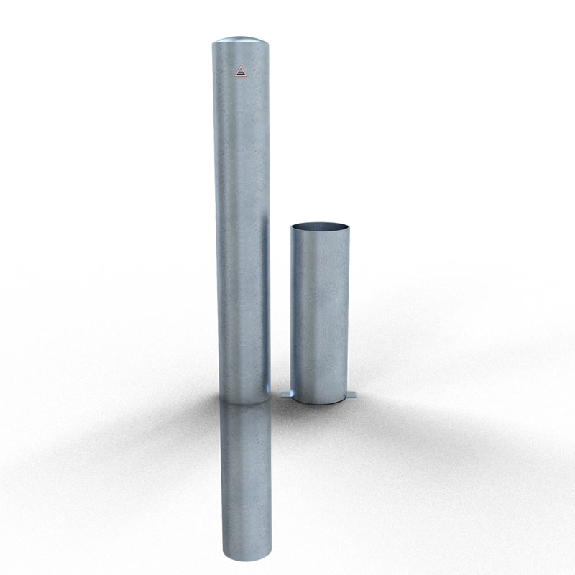Schake Stahlrohrpoller herausnehmbar ohne Verschluss aus Stahlrohr verzinkt Ø152x3,2mm 2000mm Gesamtlänge-Beschreibung lesen
