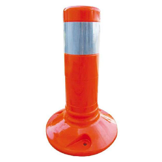 Schake Flexipfosten Ø80mm in rot mit weiß reflektierenden Streifen und Dübelbefestigung aus PUR 300mm hoch-Beschreibung lesen