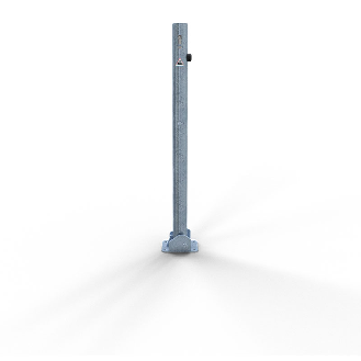 Schake Absperrpfosten umlegbar aus Stahlrohr verzinkt Ø60x2,5mm mit Dübelbefestigung, Profilzylinderschloss und Stahlkappe 900mm Überflur-Beschreibung lesen
