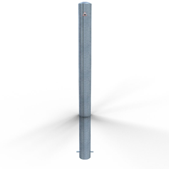 Schake Absperrpfosten ortsfest zum Einbetonieren aus Stahlrohr verzinkt Ø102x2,9mm mit Erdanker und Stahlkappe 900mm Überflur Schake Absperrpfosten ortsfest zum Einbetonieren aus Stahlrohr verzinkt Ø102x2,9mm mit Erdanker und Stahlkappe 900mm Überflur-Beschreibung lesen