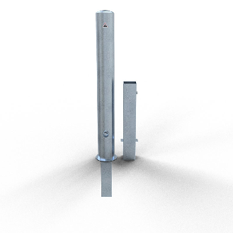 Schake Absperrpfosten herausnehmbar aus Stahlrohr verzinkt Ø108x2,9mm mit Dreikantverschluss und Stahlkappe 900mm Überflur-Beschreibung lesen