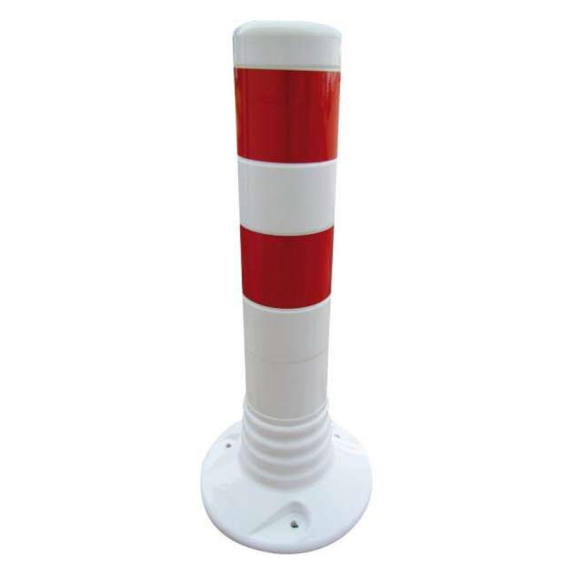 Schake Flexipfosten Ø80mm in weiß mit rot reflektierenden Streifen und Dübelbefestigung aus PUR 450mm hoch Schake Flexipfosten Ø80mm in weiß mit rot reflektierenden Streifen und Dübelbefestigung aus PUR 450mm hoch-Beschreibung lesen