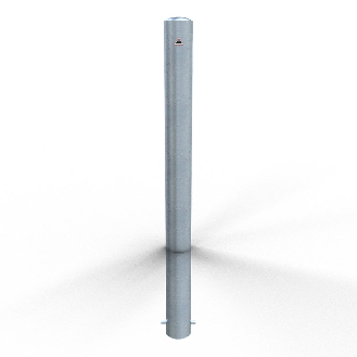 Schake Absperrpfosten ortsfest zum Einbetonieren aus Stahlrohr verzinkt Ø108x2,9mm und Stahlkappe 900mm Überflur-Beschreibung lesen