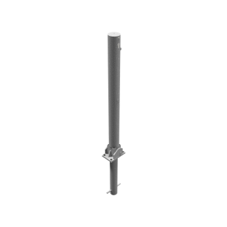 Schake Absperrpfosten umlegbar zum Einbetonieren aus Stahlrohr verzinkt Ø76x2,5mm mit Profilzylinderschloss und Stahlkappe 900mm Überflur-Beschreibung lesen