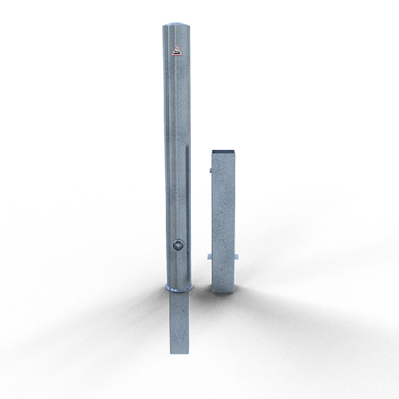 Schake Absperrpfosten herausnehmbar aus Stahlrohr verzinkt Ø89x2,9mm mit Dreikantverschluss und Stahlkappe 900mm Überflur Schake Absperrpfosten herausnehmbar aus Stahlrohr verzinkt Ø89x2,9mm mit Dreikantverschluss und Stahlkappe 900mm Überflur-Beschreibung lesen