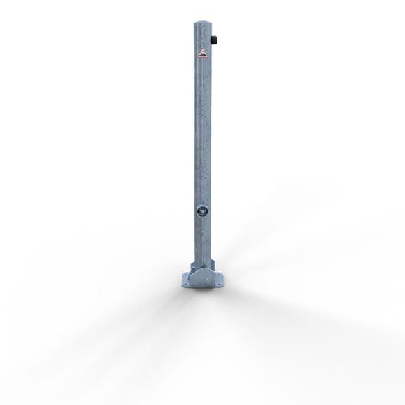 Schake Absperrpfosten umlegbar aus Stahlrohr verzinkt Ø60x2,5mm mit Dübelbefestigung, Dreikantverschluss und Stahlkappe 900mm Überflur Schake Absperrpfosten umlegbar aus Stahlrohr verzinkt Ø60x2,5mm mit Dübelbefestigung, Dreikantverschluss und Stahlkappe 900mm Überflur-Beschreibung lesen