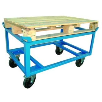 Soporte de palets de acero con ruedas de goma-Leer más