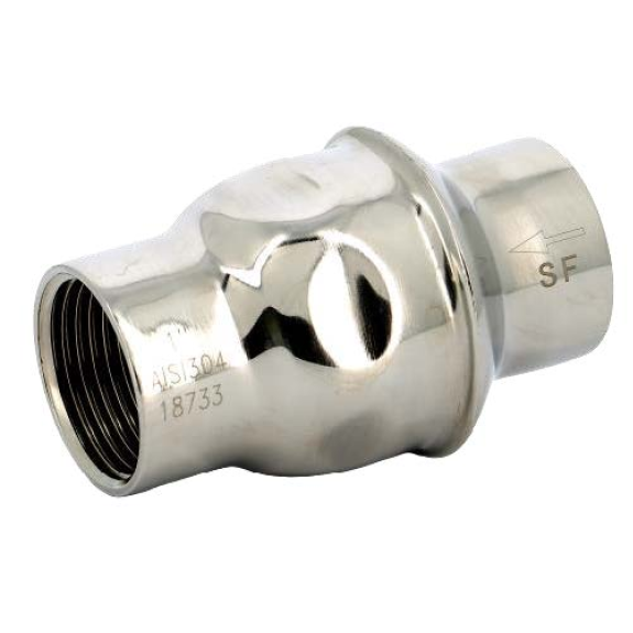 Clapet anti-retour à disque en acier inox embouti - G2"1/2 F - PN16 - 150°C max. - FPM Clapet anti-retour à disque en acier inox embouti - G2"1/2 F - PN16 - 150°C max. - FPM-Lire la description