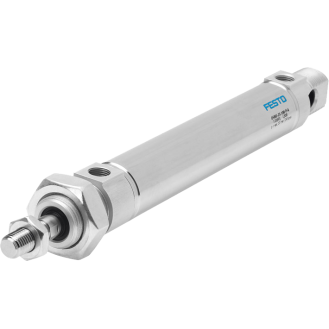 Vérins cylindrique ISO 6432 - Ø 16 - Cse 20 - P. :10 bar - Double effet - Tige inox - Flasques alu-Lire la description