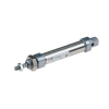 Vérins cylindrique ISO 6432 - Ø 25 - Cse 200 - P. :10 bar - Double effet - Tige inox - Flasques alu