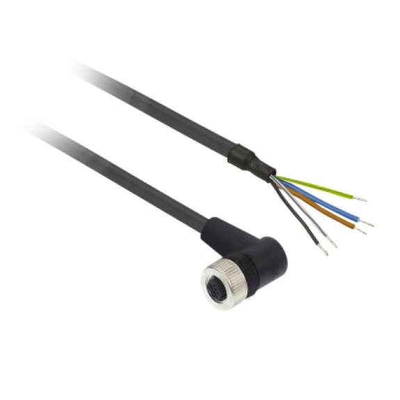 Connecteur M12 coudé 90° 5 pôles avec câble 2 m-Lire la description