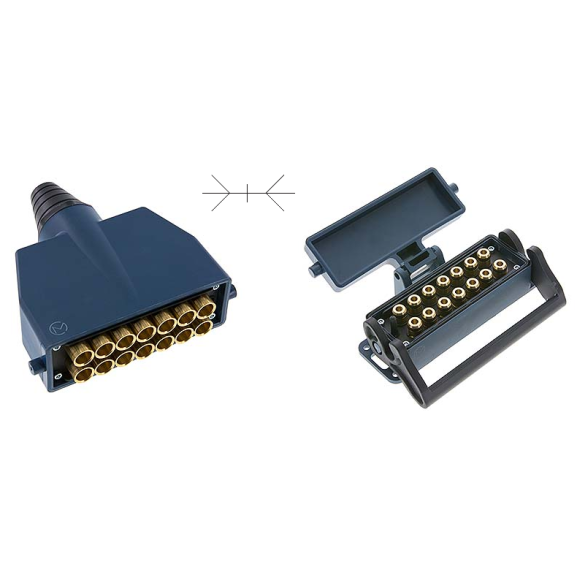 Connecteur pneumatique multi-coupleurs - fiche + prise - vide à 15 bar - 14 x Ø6mm Connecteur pneumatique multi-coupleurs - fiche + prise - vide à 15 bar - 14 x Ø6mm-Lire la description
