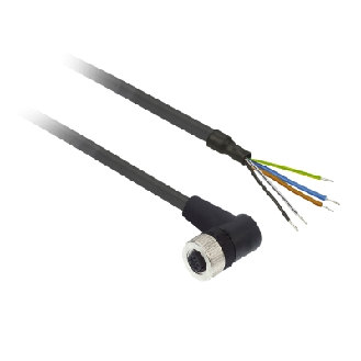 Connecteur M12 coudé 90° 5 pôles avec câble 10 m-Lire la description
