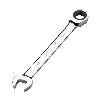 Jetech 16mm Clé mixte à cliquet - Clé polygonale en acier de qualité industrielle Cr-V au fini chrome poli-Lire la description