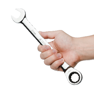 Jetech 21mm Clé mixte à cliquet - Clé polygonale en acier de qualité industrielle Cr-V au fini chrome poli-Lire la description