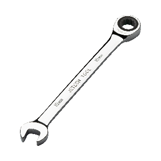 Jetech 10mm Clé mixte à cliquet - Clé polygonale en acier de qualité industrielle Cr-V au fini chrome poli-Lire la description