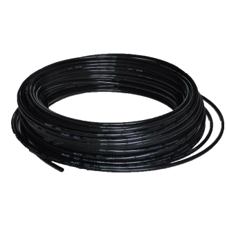 Tube pneumatique calibré en bobine - Polyéthylène - 6x4 mm - Noir - 25 m - P. max: 13 bar-Lire la description