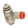 Limiteurs de débit - Equerre - Bidirectionnel  - Laiton nickelé - 1/8" M - Ø4 mm - 0 à 10 bar